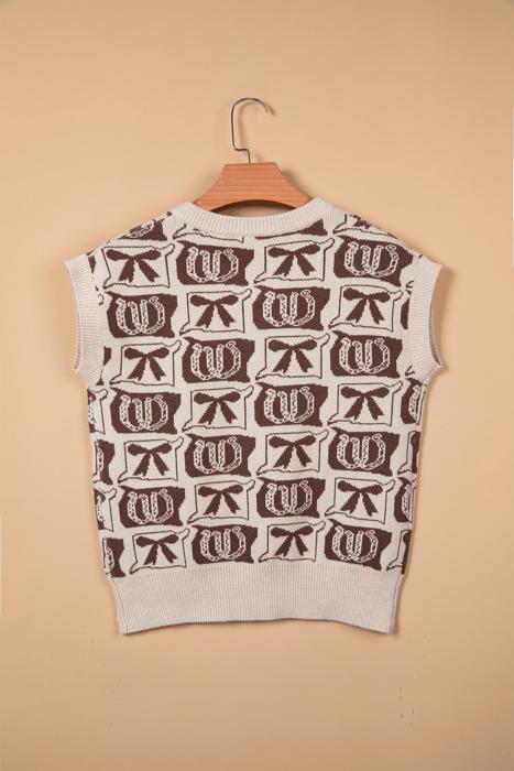 Western Horseshoe Bow Knit Vest | S–XL