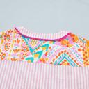  Boho Mixed Print Tiered Short Sleeve Blouse | S-XL