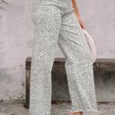  High Waisted Leopard Wide Leg Jeans