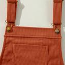  Front Pockets Corduroy Overall Dress