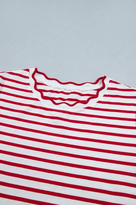 Stripe Scallop Lounge Short Set | S-XL