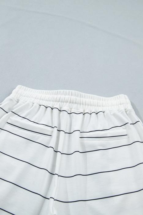 Stripe Half Sleeve Top & Shorts Set | S-XL