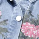  Floral Print Denim Button-Down Shift Dress | S-XL