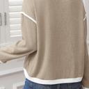  Contrast Trim Drop Shoulder Knit Top | S-XL