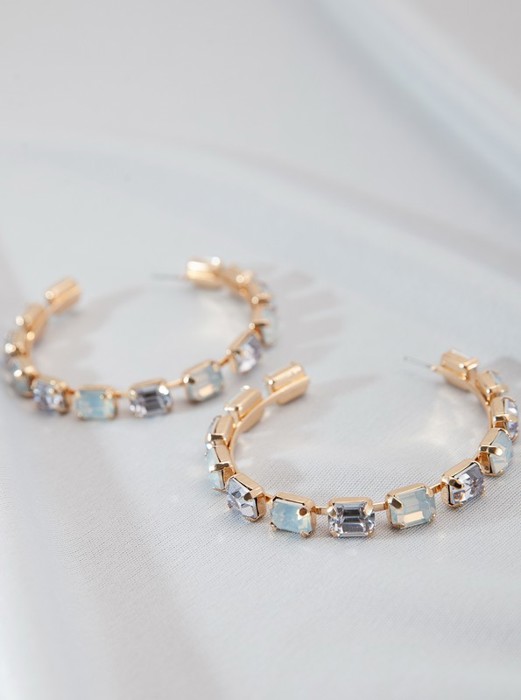 Classic Large Rhinestone Hoop Earrings | Free Shipping