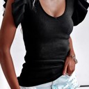  Gorgeous Ruffle Sleeve Ribbed Top | S-XL | Free Shipping