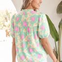 Floral Grace Bubble Sleeve Blouse | S-XL