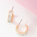  Baguette Stone Circle Hoop Earrings