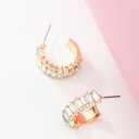  Baguette Stone Circle Hoop Earrings