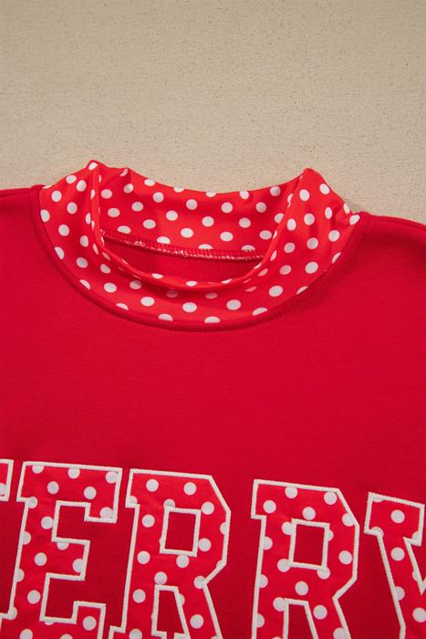 Polka Pop Letter Contrast Trim Sweatshirt | S-XL