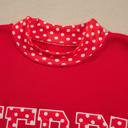  Polka Pop Letter Contrast Trim Sweatshirt | S-XL