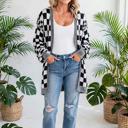  Urban Check Open-Front Cardigan | S-XL