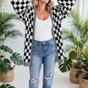  Urban Check Open-Front Cardigan | S-XL