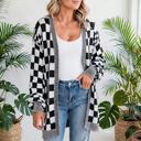  Urban Check Open-Front Cardigan | S-XL