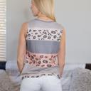  Color Block Animal Print Tank Top