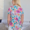  Multicolor Floral Short Sleeve Top | FREE SHIPPING