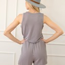  Sleeveless Top and Pocketed Short Corded Set | S-XXL