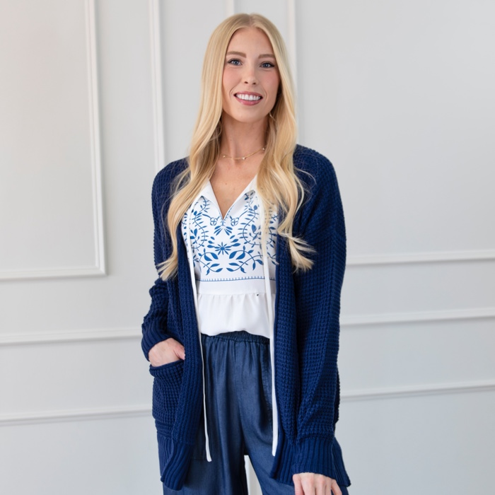 Fall Waffle Pocket Cardigan Sweater | S-XL