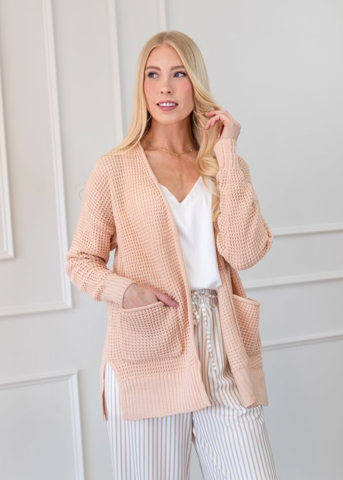 Fall Waffle Pocket Cardigan Sweater | S-XL