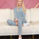 Small Blue Grey Buttery Soft Long Sleeve Lounge Set | S-XL