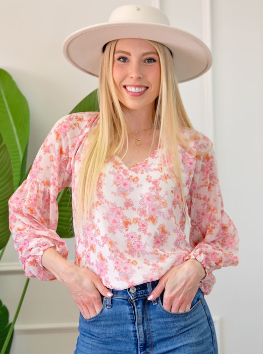 Floral Puff Sleeve Top | S-XXL