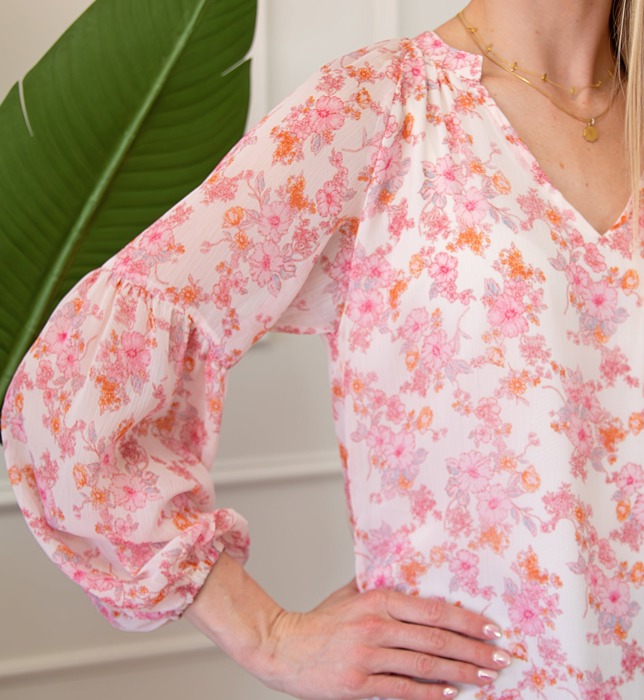 Floral Puff Sleeve Top | S-XXL