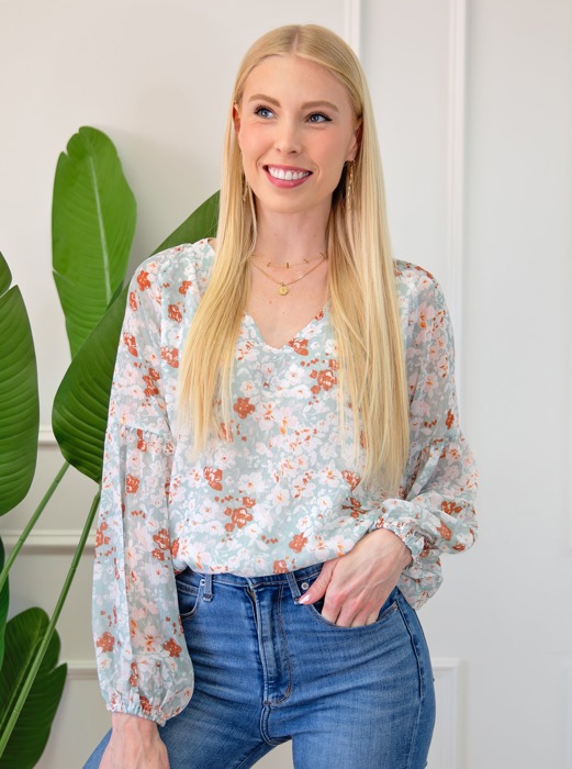 Floral Puff Sleeve Top | S-XXL
