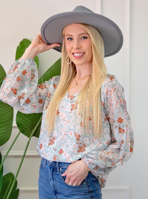 Floral Puff Sleeve Top | S-XXL