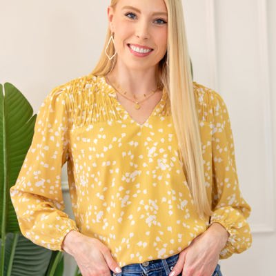 Front Split Neck Loose Blouse