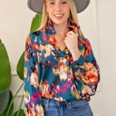  Graffiti Puff Sleeve Blouse | Free Shipping