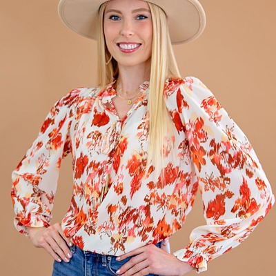 Abstract Floral Blouse