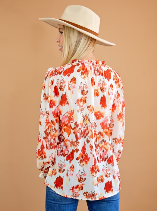 Abstract Floral Blouse
