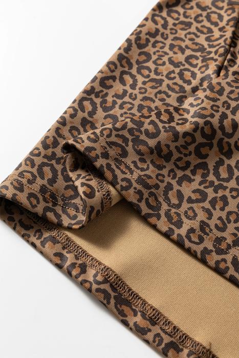 Leopard Print Crew Neck Tee | S-XL