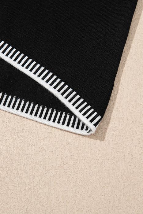 Solene Striped-Trim Round Neck Sweater | S-XL