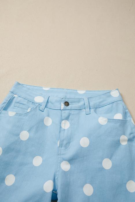 Raw Hem Polka Dot Shift Jeans