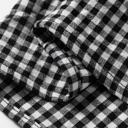  Plaid Shirred Cuff Long Sleeve Blouse | S-XL