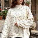 Cozy High-Neck Floral Detail Sweatshirt | S-XL
