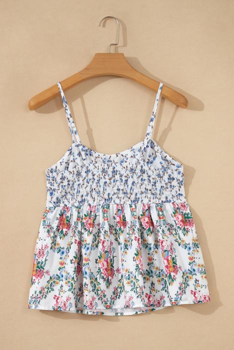 Floral Spaghetti Strap Babydoll Top | S-XL