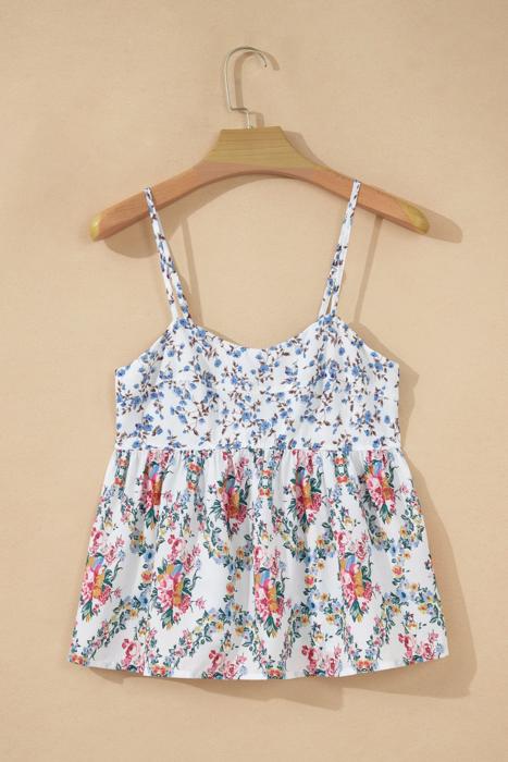 Floral Spaghetti Strap Babydoll Top | S-XL