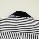  Classic Stripe Collared Bubble Sleeve Blouse | S-XL