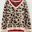  Leopard Print V-Neck Ribbed Sweater | S-XL
