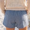  Striped Drawstring Elastic Waist Denim Shorts | S-XL