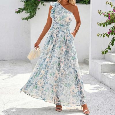 Tropical Bloom One-Shoulder Maxi Dress | S-XL