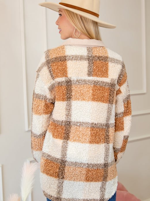 Plaid Teddy Jacket | S-2XL