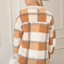 Small Brown Plaid Teddy Jacket | S-2XL