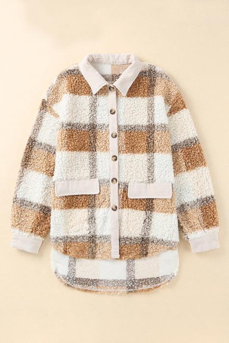 Plaid Teddy Jacket | S-2XL