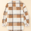 Small Brown Plaid Teddy Jacket | S-2XL