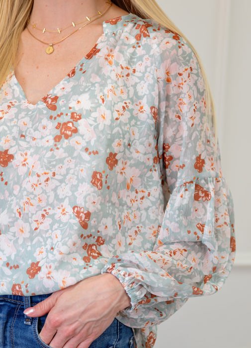 Floral Puff Sleeve Top | S-XXL