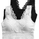 S-M White Seamless Lace Bralette