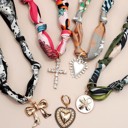 INTR-ROUND-G Handmade Scarf Necklace | Free Shipping